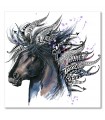 Cuadro decorativo impreso cabeza unicornio con ornamento étnico
