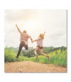 Cuadro decorativo paisaje impreso salto pareja aire libre sol montaña