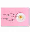 Cuadro decorativo impreso huevo frito y cucharas