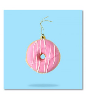 Cuadro decorativo donut rosa decoración navideña