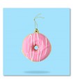 Cuadro decorativo impreso donut rosa decoración navideña