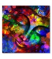 Cuadro decorativo impreso cabeza Buda colores tibet