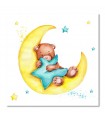 Cuadro osito sobre luna para decoración infantil