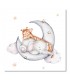 Cuadro infantil jirafa elefante luna
