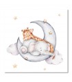 Cuadro decorativo impreso jirafa elefante luna