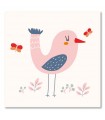Cuadro ave rosa para habitacion infantil