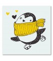 Cuadro decorativo impreso pingüino patines