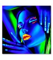 Cuadro decorativo rostro mujer con maquillaje fluorescente