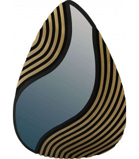 Espejo forma gota negro dorado moderno