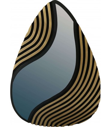 Espejo forma gota negro dorado moderno
