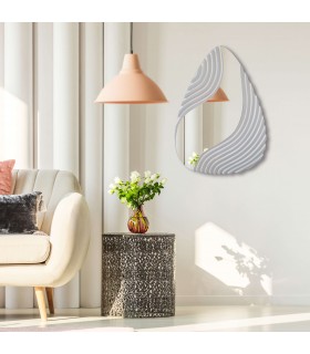 Espejo forma gota blanco moderno