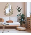 Espejo forma gota beige dorado moderno