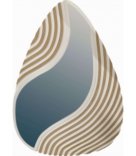 Espejo forma gota beige dorado moderno