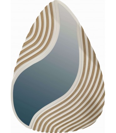 Espejo forma gota beige dorado moderno
