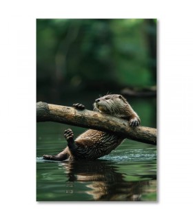 Cuadro nutria en rama