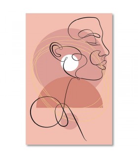 Cuadro línea arte rostro perfil femenino