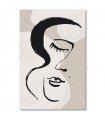 Cuadro mujer rostro abstracto moderno en blanco y negro
