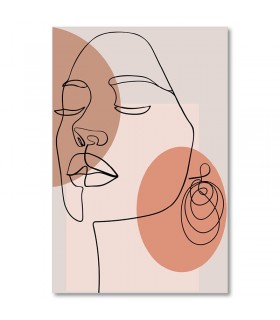Cuadro línea continua rostro con pendientes