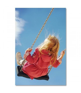 Cuadro decorativo columpio infantil bajo cielo azul