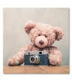 Cuadro infantil oso con equipo de fotos
