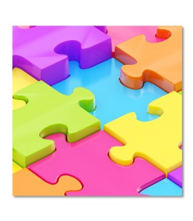 Cuadro piezas de puzzle de colores