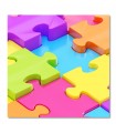 Lienzo piezas de puzzle de colores para decoracion dinamica y moderna