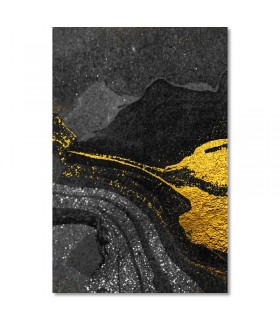 Cuadro negro con detalles dorados