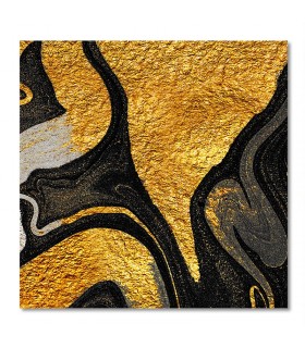 Cuadro abstracto dorado con fondo negro