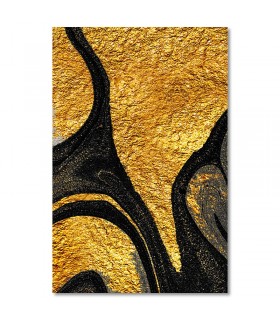 Cuadro abstracto dorado con fondo negro