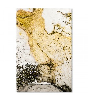 Cuadro abstracto blanco negro y dorado elegante