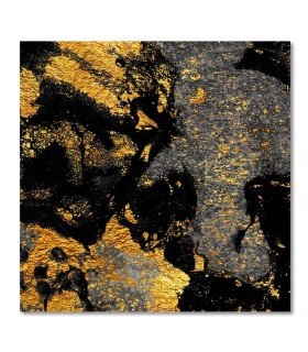 Cuadro abstracto contraste oro negro elegante