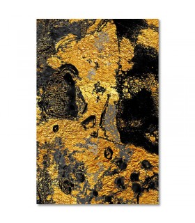 Cuadro abstracto contraste oro negro elegante