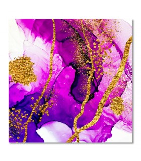 Cuadro abstracto tonos violetas y dorados