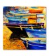 Cuadro decorativo barcas amarradas al atardecer