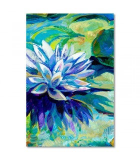 Cuadro flor abstracta azul y violeta