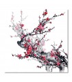 Lienzo ramas rojas con estilo oriental decorativo