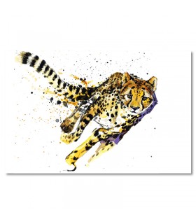 Cuadro guepardo en acuarela estilo moderno