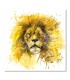 Cuadro león acuarela en tonos amarillos