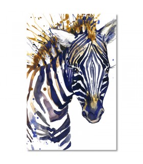 Cuadro cebra acuarela con estilo moderno
