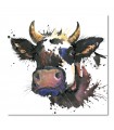 Lienzo vaca acuarela con estilo artistico moderno