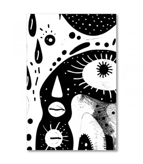 Cuadro rostro grafico en blanco y negro