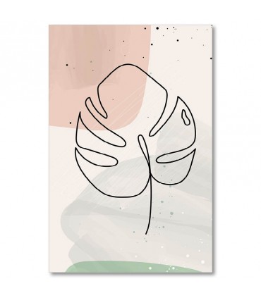 Cuadro línea sobre fondo rosa y verde