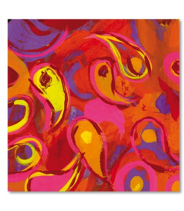 Cuadro formas curvas en tonos rojos