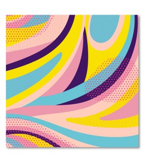 Cuadro curvas de colores abstracto