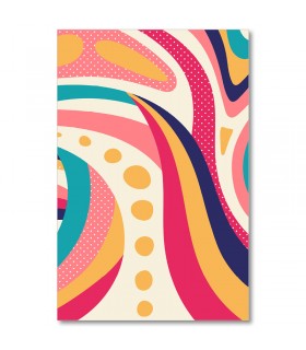 Cuadro abstracto con ondas y colores cálidos