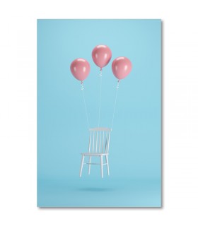 Cuadro silla con globos rosas