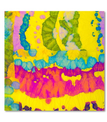 Cuadro estilo tie dye en tonos amarillos