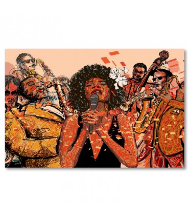 Cuadro banda de jazz con estilo vibrante