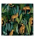 Cuadro estampado de leopardos en selva tropical oscura