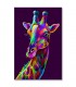 Cuadro jirafa colorida fondo morado